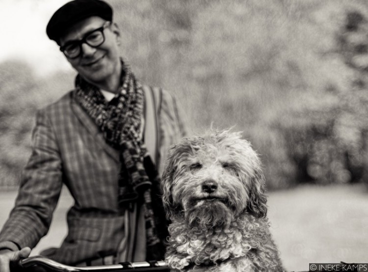 Man and Dog on a Bike